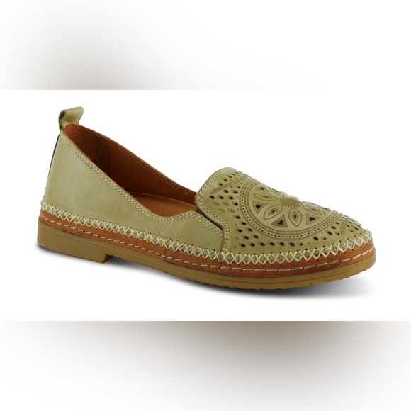 Spring Step Olive Perforated Loafers - Picture 3 of 8